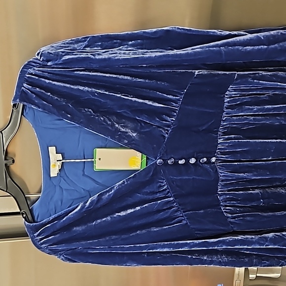 💕BODEN💕 Velvet Midi Party Tea Dress ~ Sea Blue US 8 NWT - Picture 11 of 16